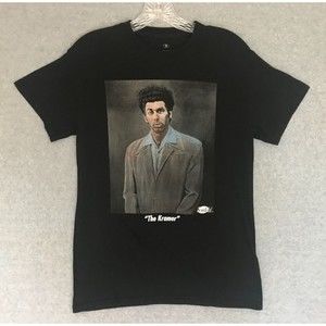 Seinfeld TV "The Kramer" Portrait Shirt Mens Small Black Short Sleeve Cotton Tee